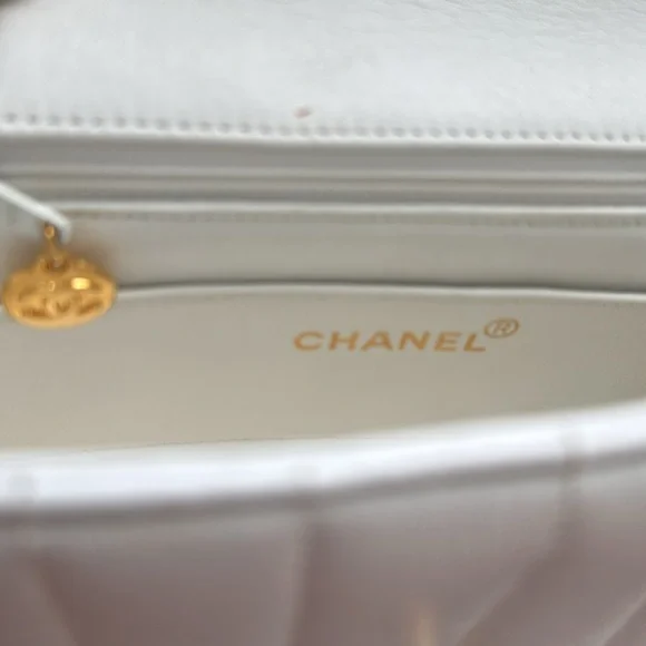 Vintage Chanel Mini Mademoiselle Bag Black and White Lambskin Gold Hardware - Picture 17 of 17